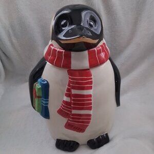 Penguin cookie jar
